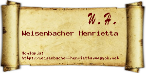 Weisenbacher Henrietta névjegykártya