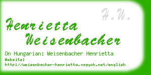 henrietta weisenbacher business card